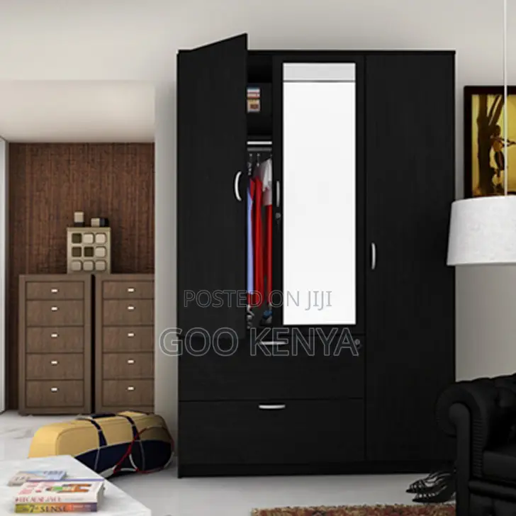 Home Wardrobe; Minimalist Wooden 2-door Wardrobe For Home Interiors