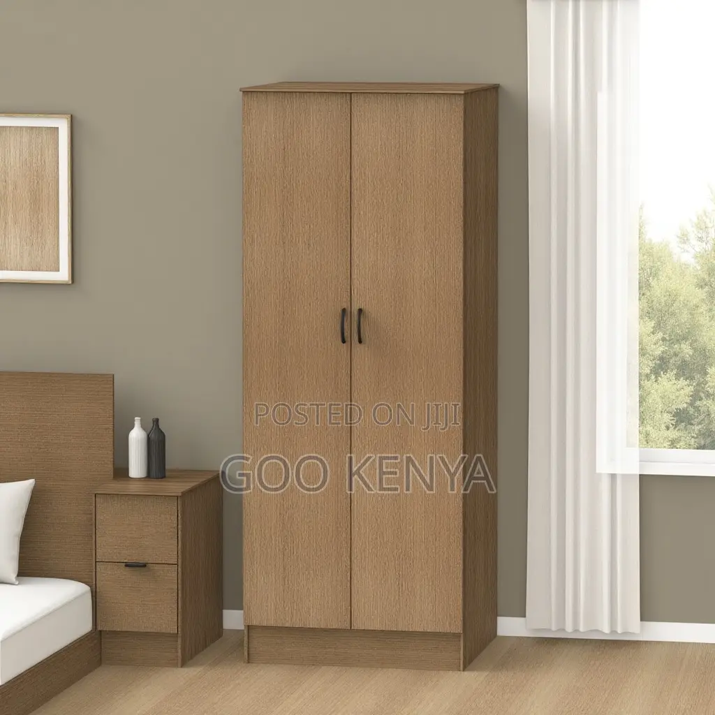 Home Wardrobe; Minimalist Wooden 2-door Wardrobe For Home Interiors