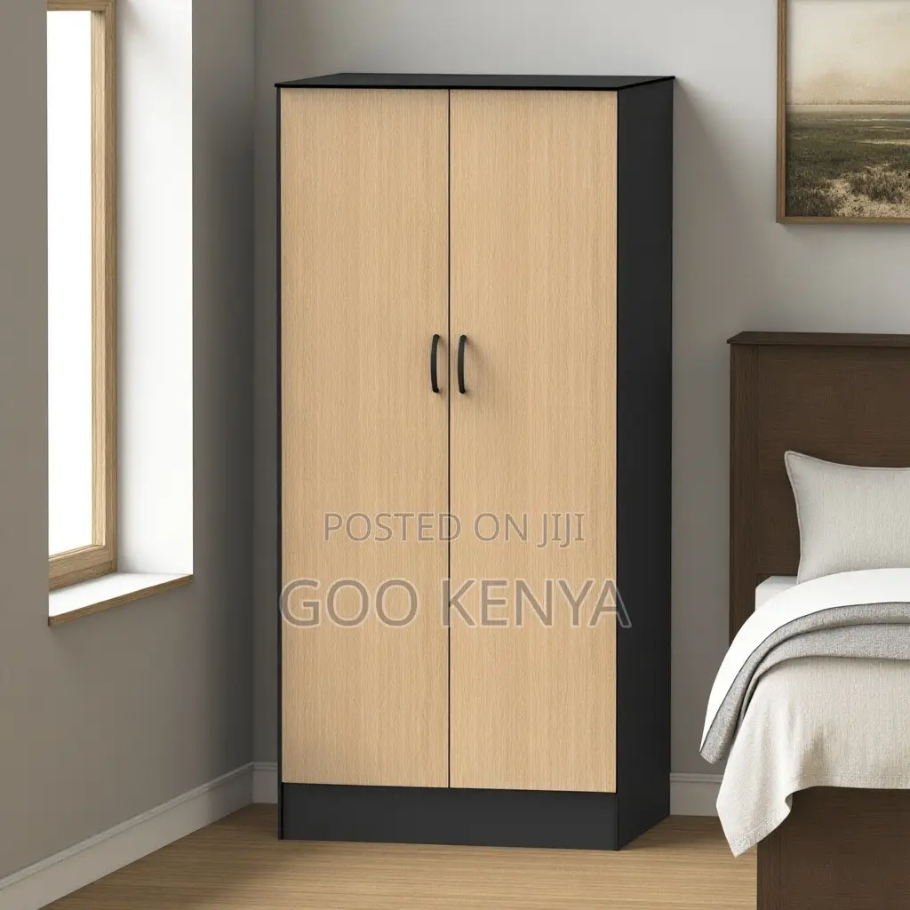 Home Wardrobe; Minimalist Wooden 2-door Wardrobe For Home Interiors