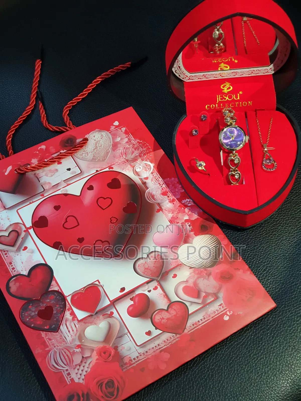 Ladies Gift Set, Mothers Day, Necklace,Earrings,Ring,Watch Gift Box