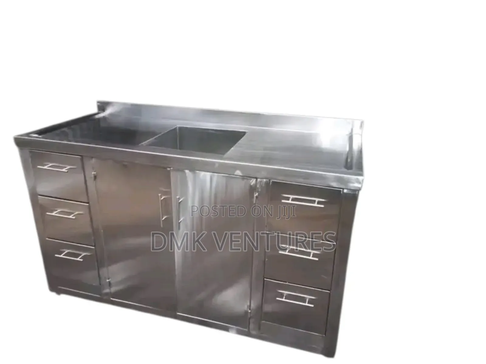 Surprising Modernized Stainless Steel Kitchen Cabinet With a Sink