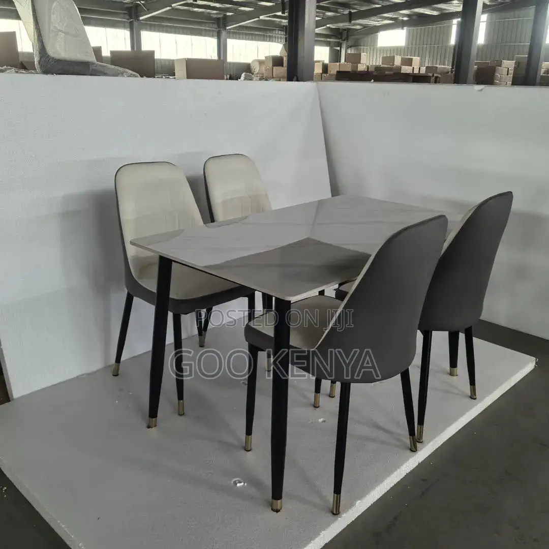 Home Dining Set; 4-seater Marble Top Home Dining Set