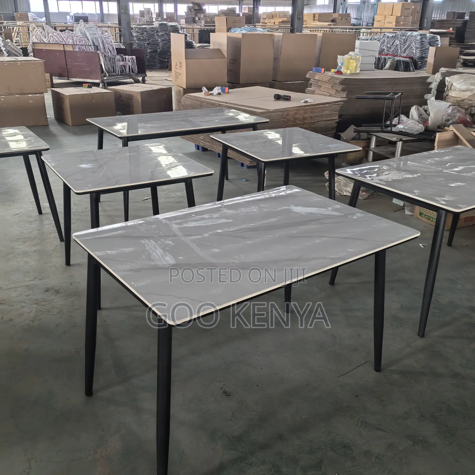 Home Dining Set; 4-seater Marble Top Home Dining Set