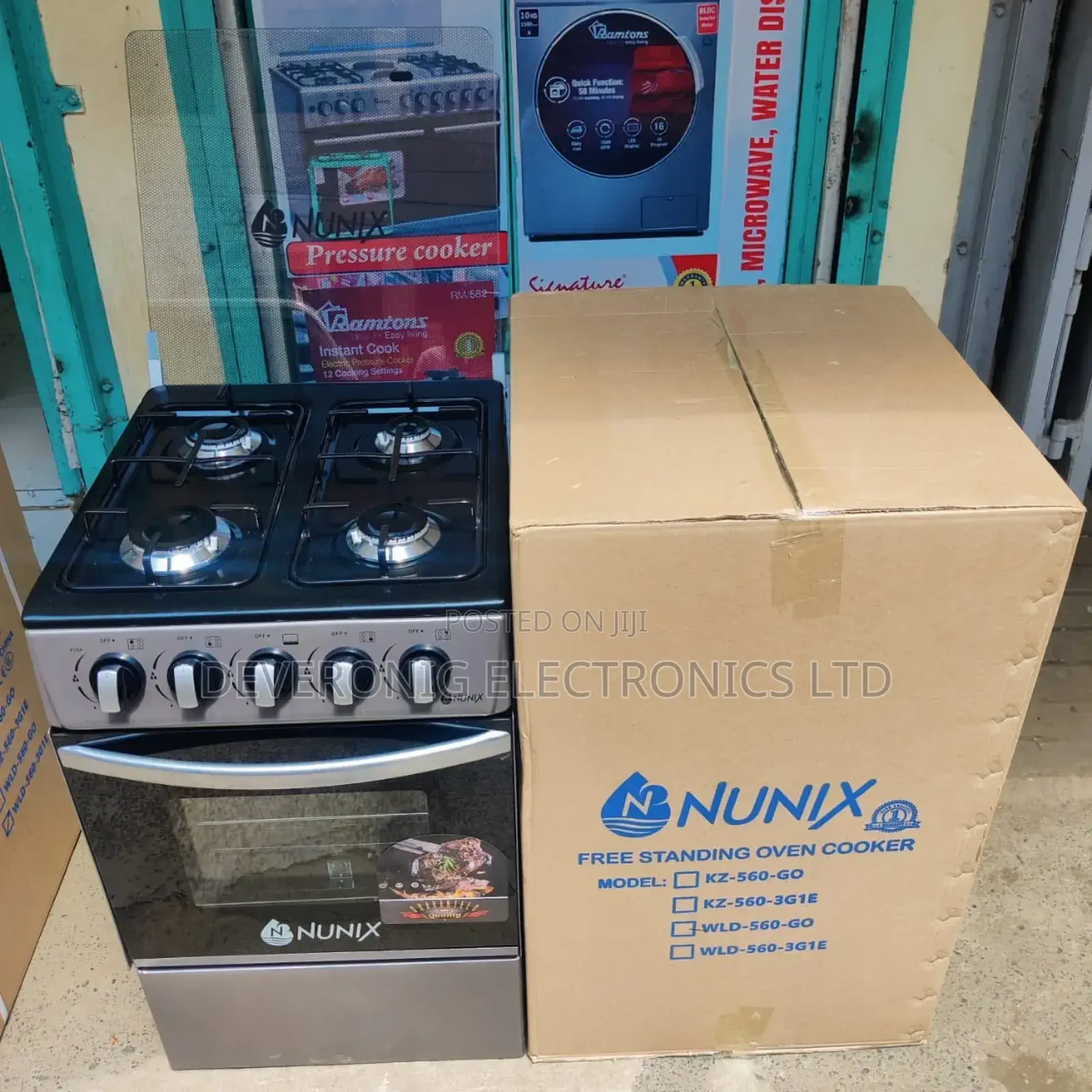*Nunix Standing Cooker Full Gas + Gas Oven (Wld-560) 50×55