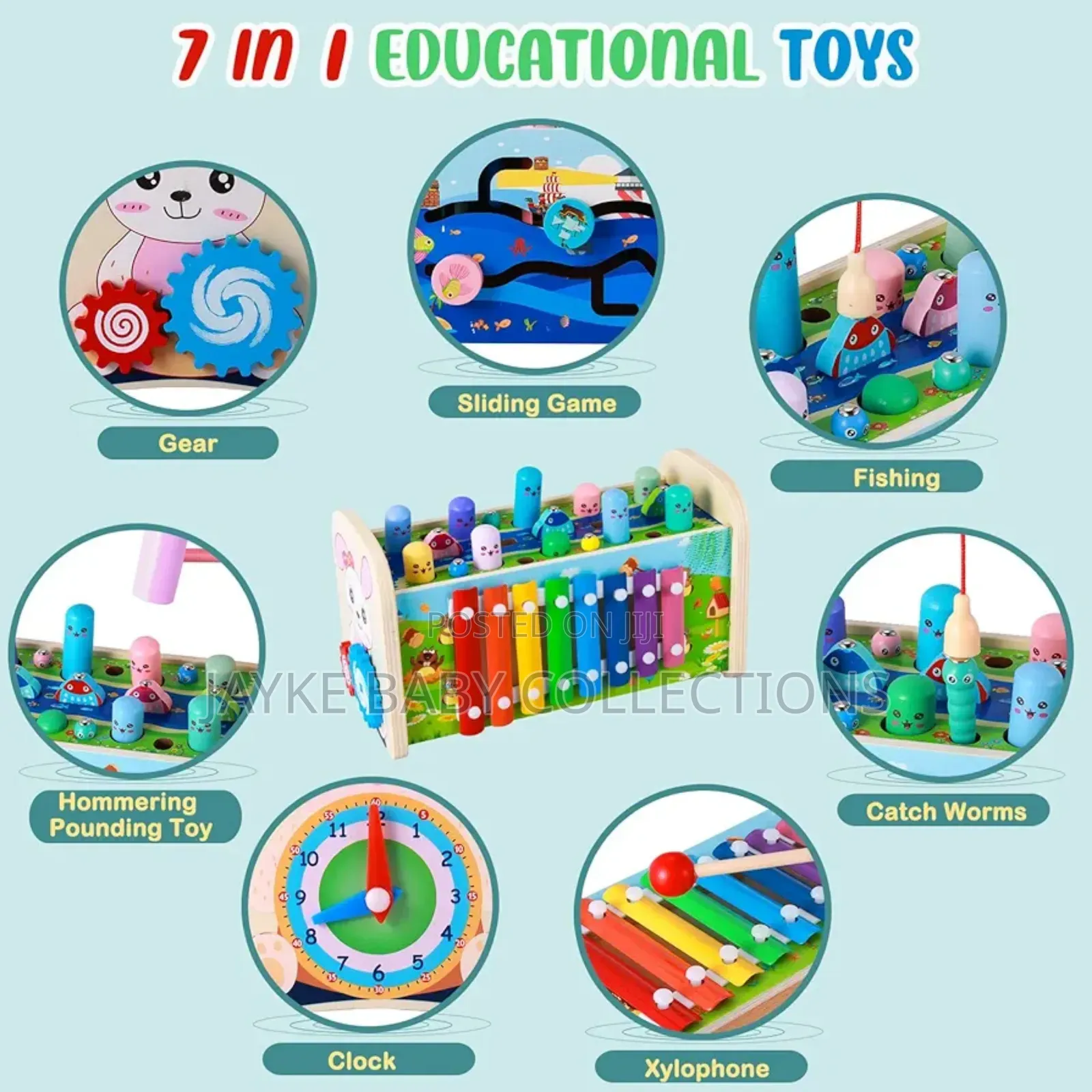 7in1 Montessori Hammer Bench | Fine Motor 1–4y