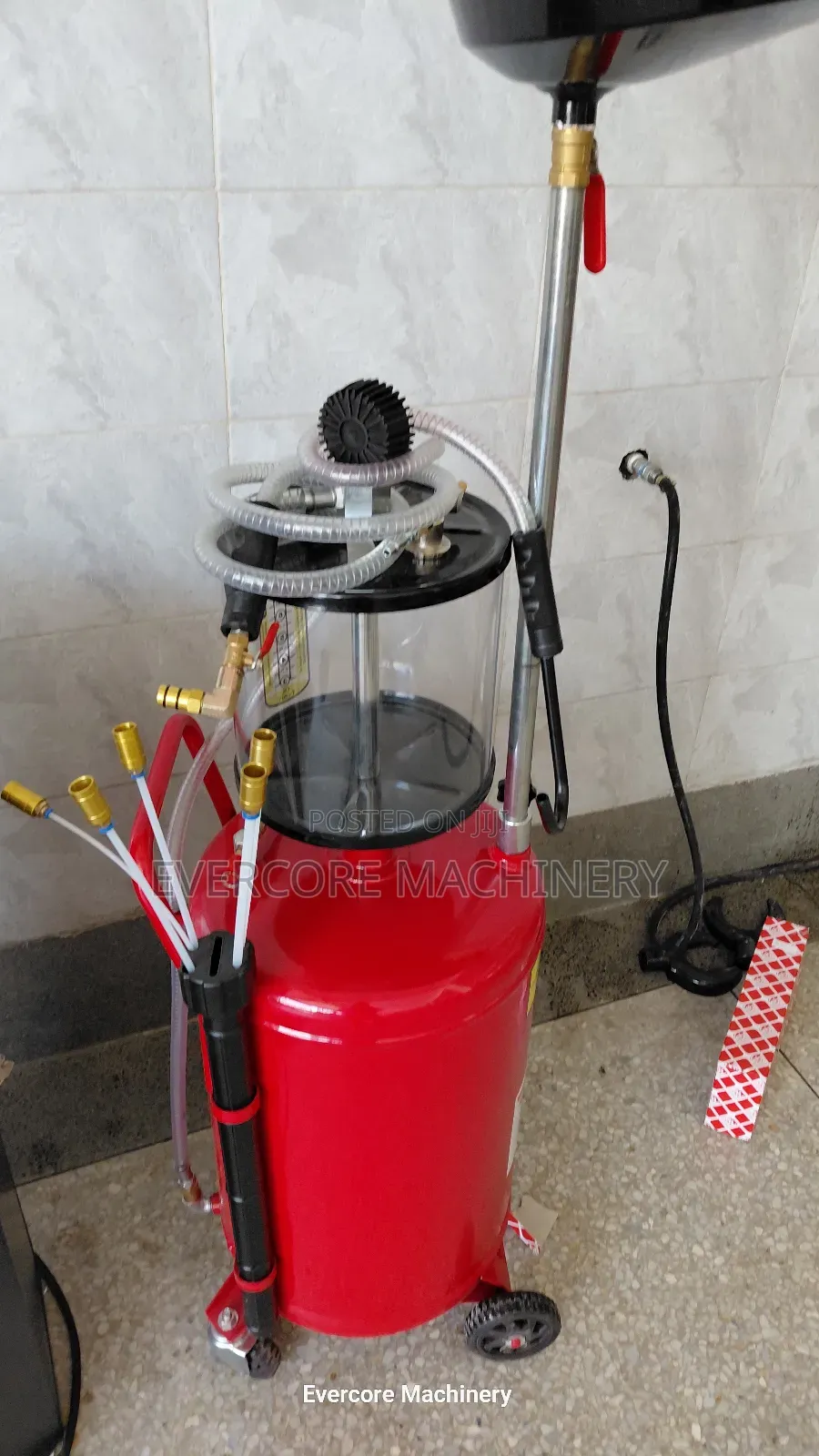 Fully Pneumatic Oil Drainer Machine 80l With Collection Glass.
