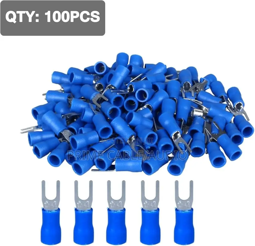 2mm Blue Spade Connectors 100pcs