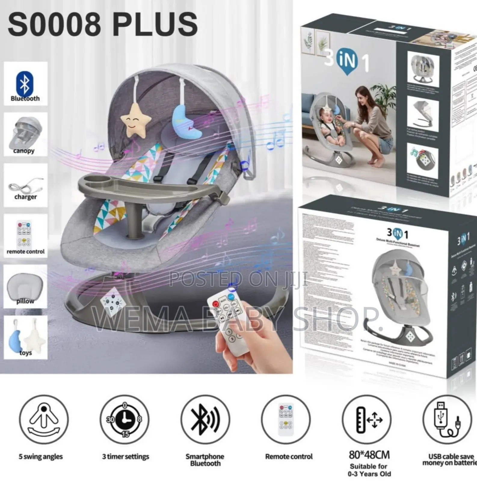 Electric Baby Rocker Swing, Model S0008 Plus.