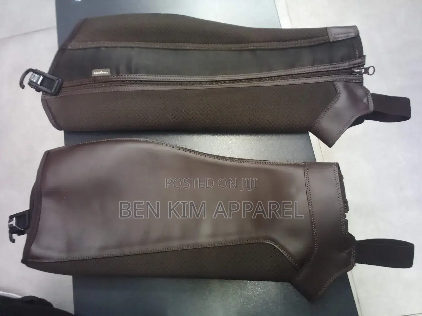 Horse Riding Half Chaps Breathable Mesh and Synthetic Black or Brown