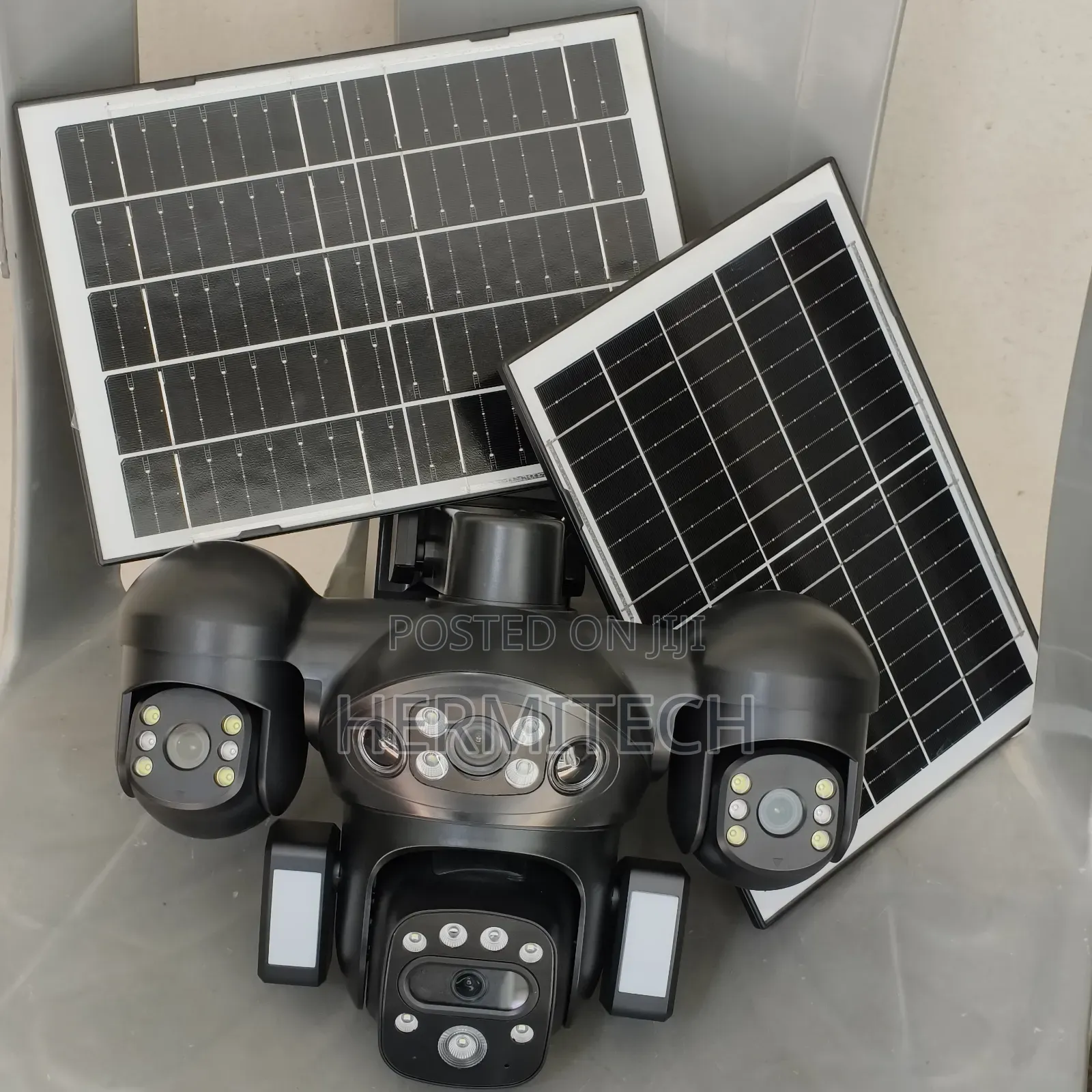 4g 4lens Dual Panel Solar Powered PTZ Surveillance Security