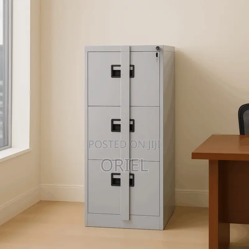 Office Vertical Cabinet : 3-Drawer Filing Cabinet With Locking Bar
