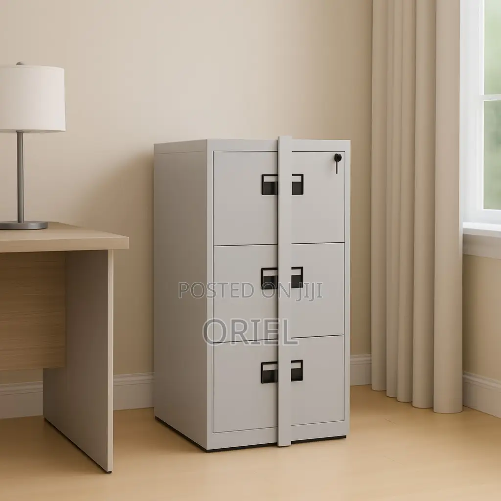 Office Vertical Cabinet : 3-Drawer Filing Cabinet With Locking Bar