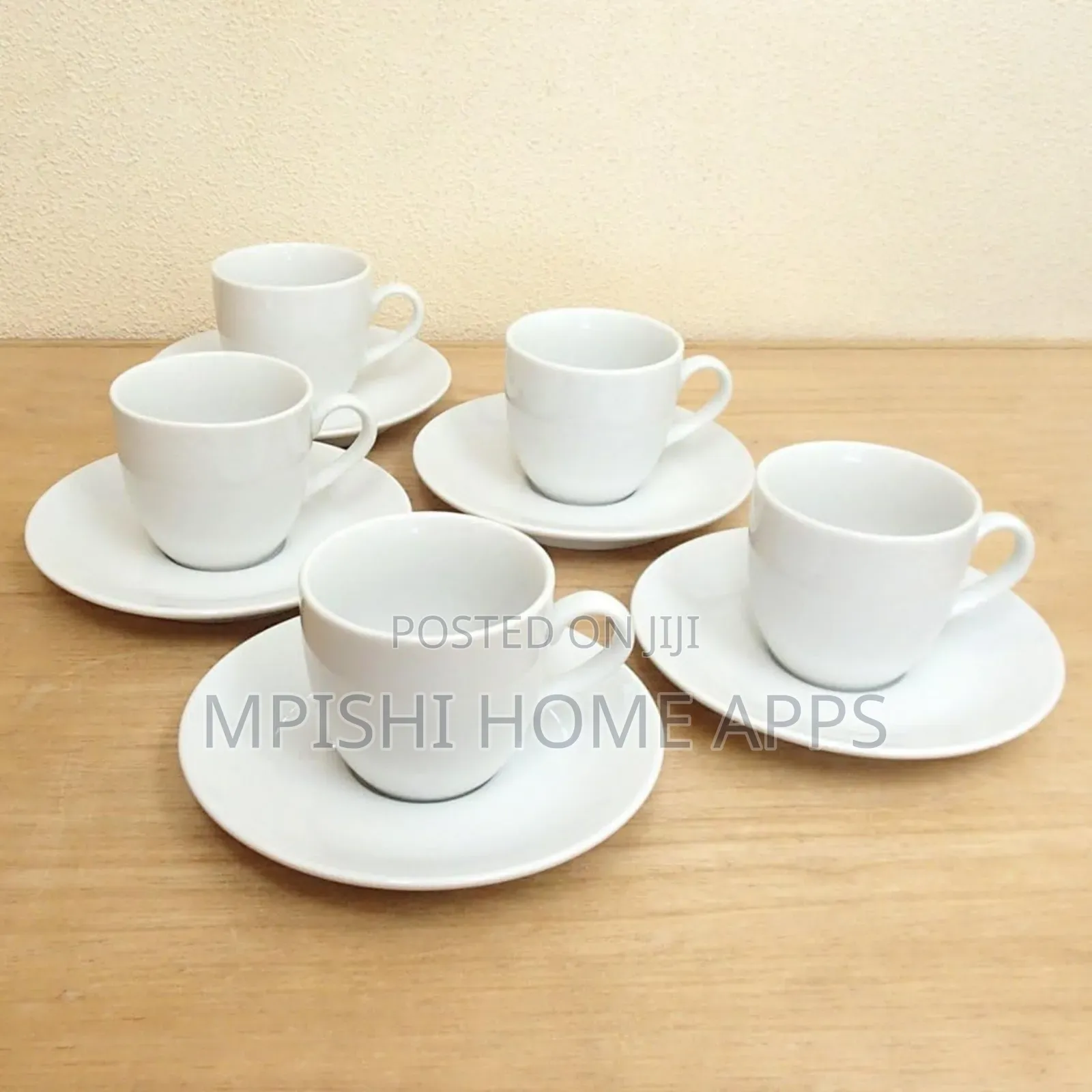 6pcs Signature Plain Cup Saucer 14cl