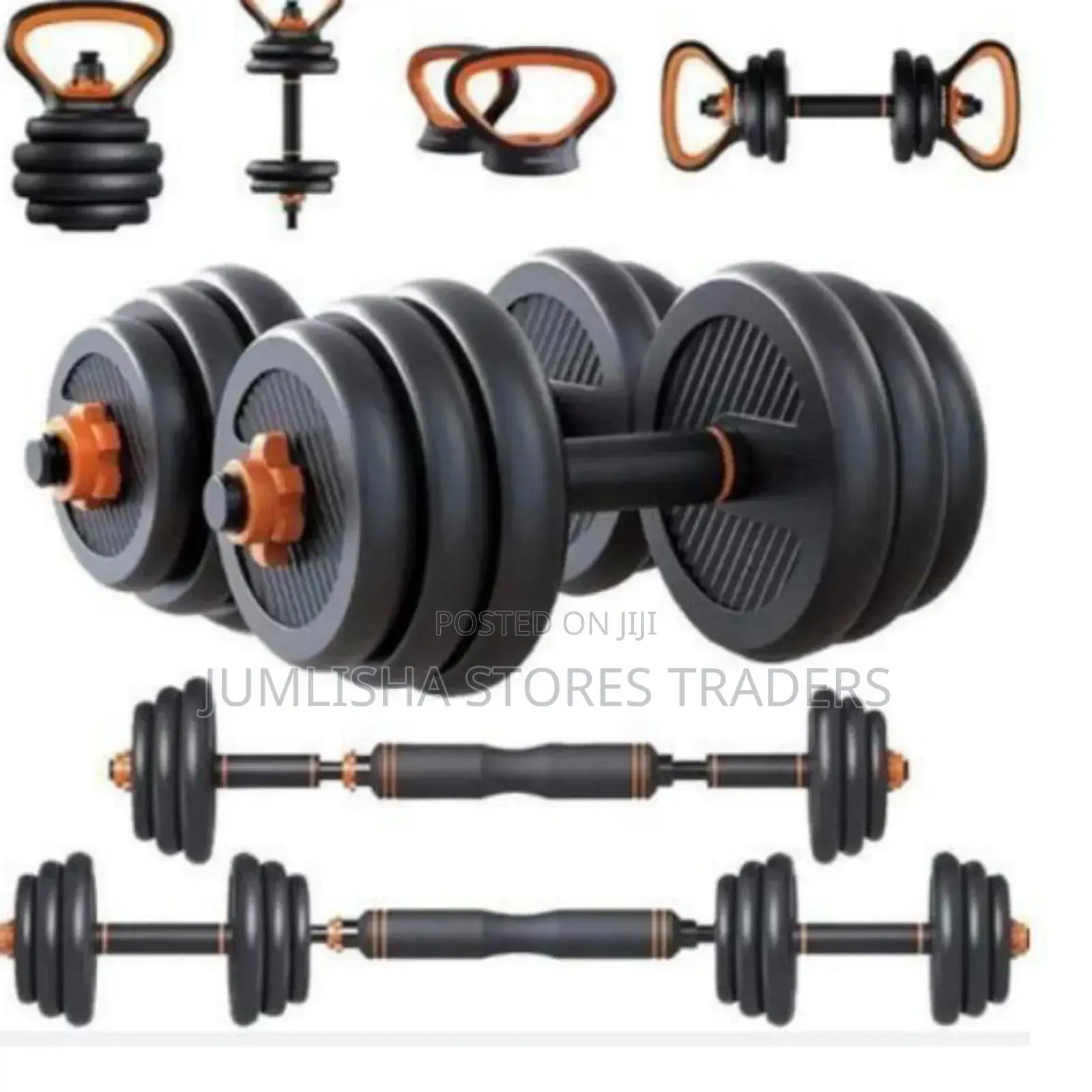 30kgs 6in1adjustable Dumbbells, Barbell Kettlebell Set of Gym