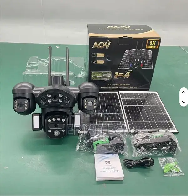 Aov Real 4lens 360 Camera Ip66 Wireless PTZ 4g Solar
