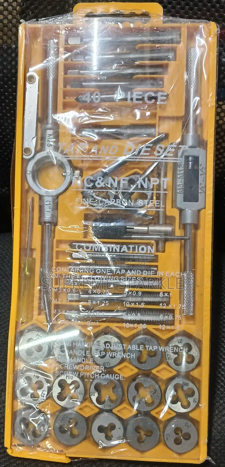 40pcs Carbon Steel Tap and Die Set