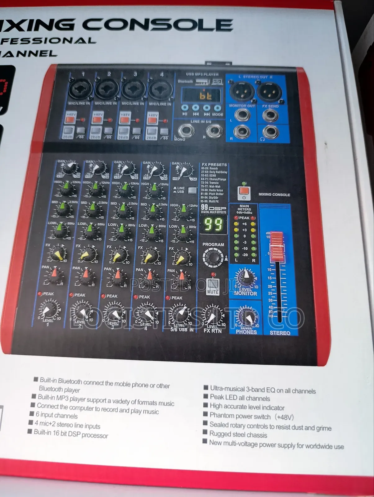 6-Channel Powered Mixer With Multi-Fx Processor and Usb