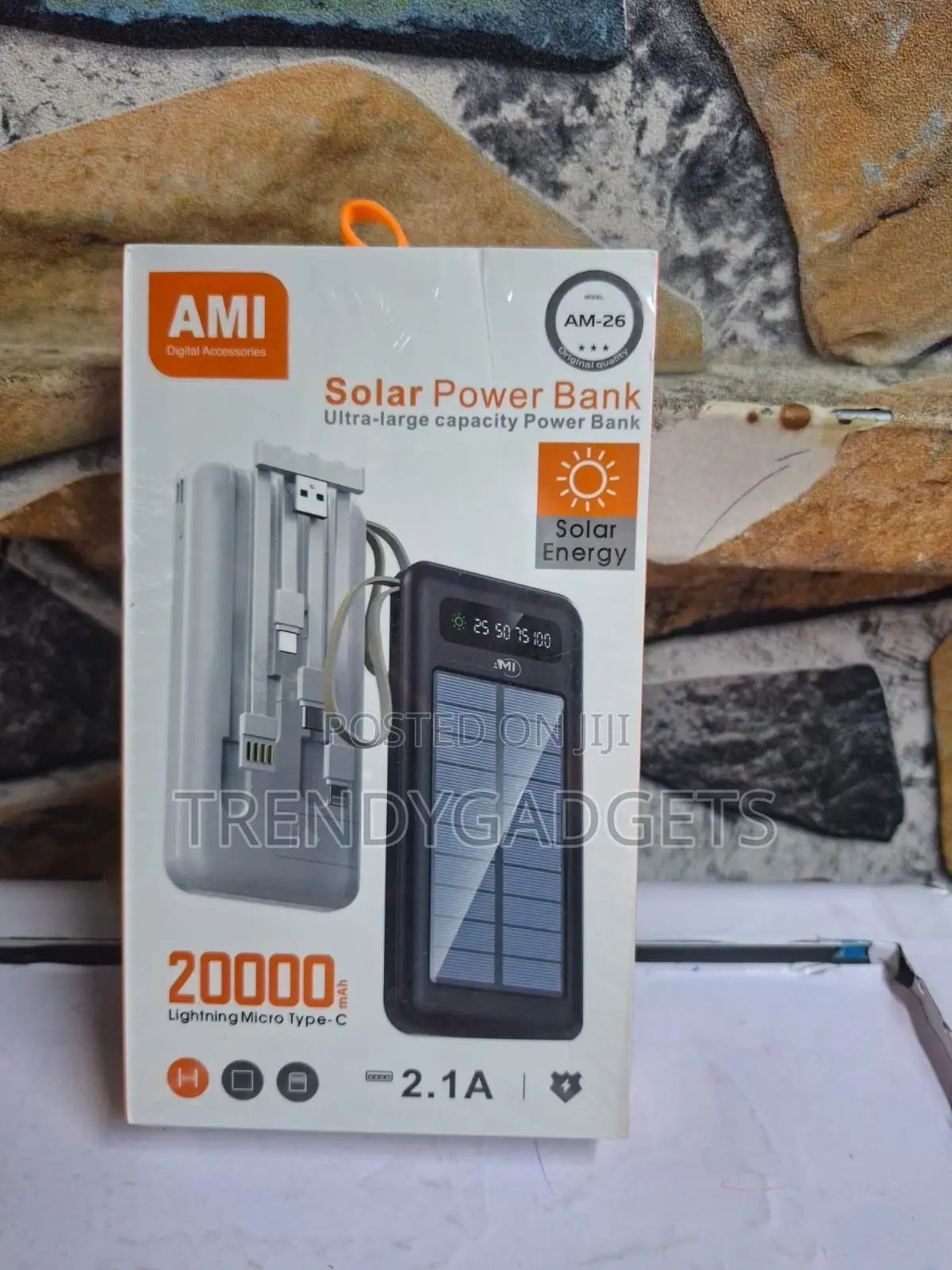 Ami Am-26 Eco-Friendly Solar Power Bank for Smartphones