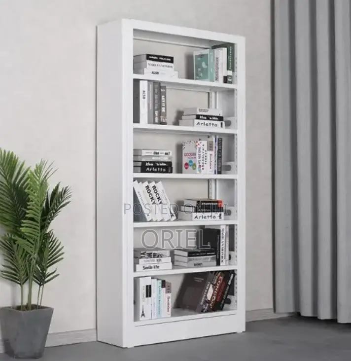 Cabinets; Commercial-Grade 5-Tier Wooden Bookcase