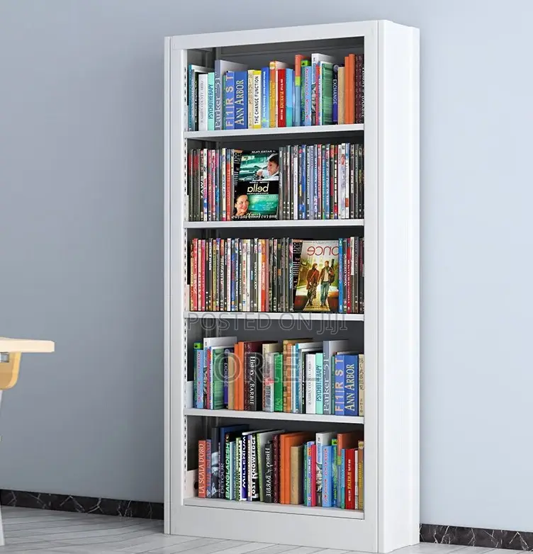 Cabinets; Commercial-Grade 5-Tier Wooden Bookcase