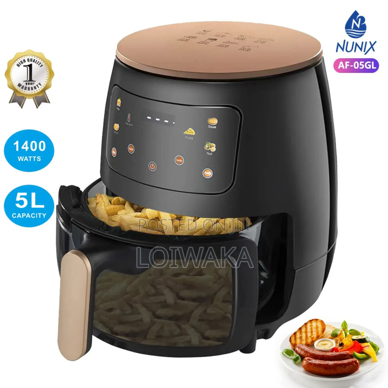 Nunix 1400w 5 Liters Air Fryer
