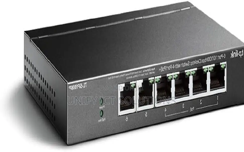 Tp-Link 6-Port 10/100mbp Desktop Switch With 4-Port Poe+ Tl-Sf1006p