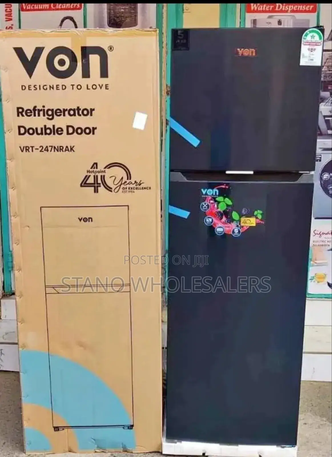 Restocked Von 247 Litres Refrigerator Double Door F/7