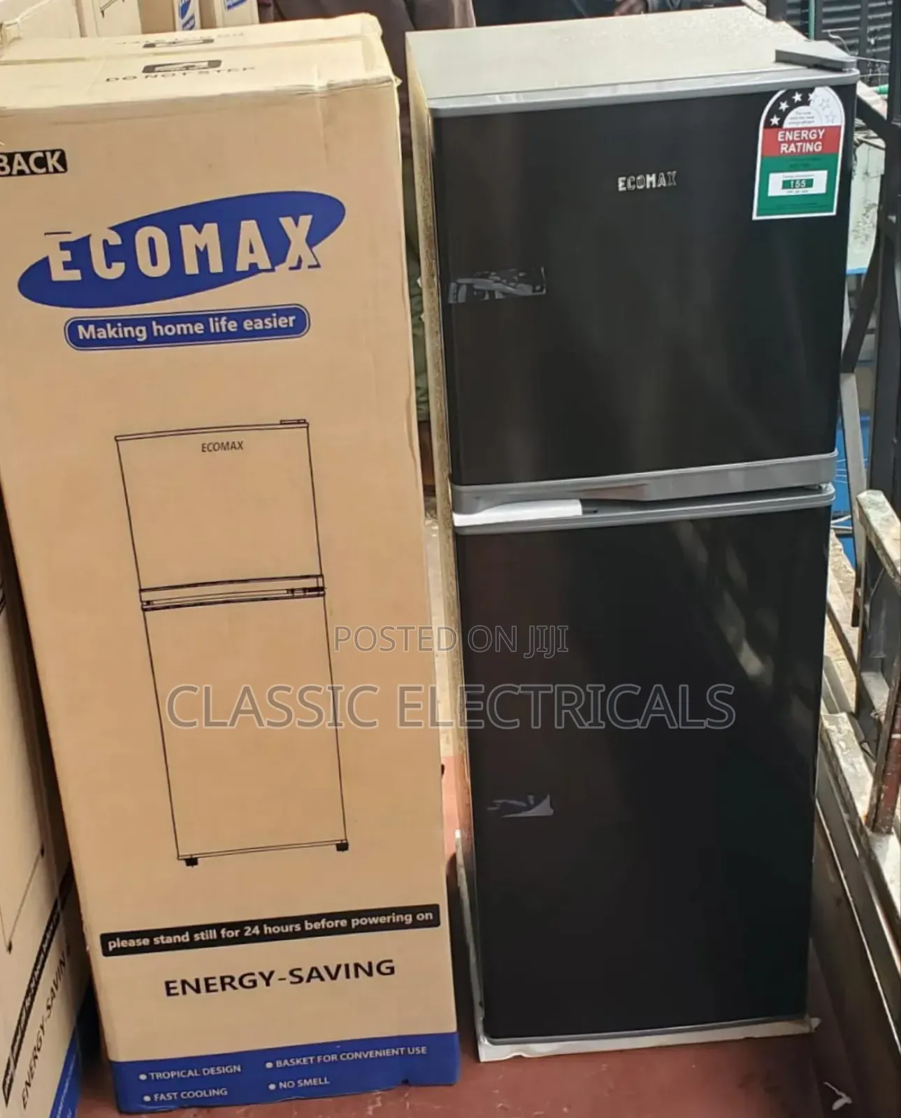 Ecomax 138 Litres Dark Silver Double Door Refrigerator