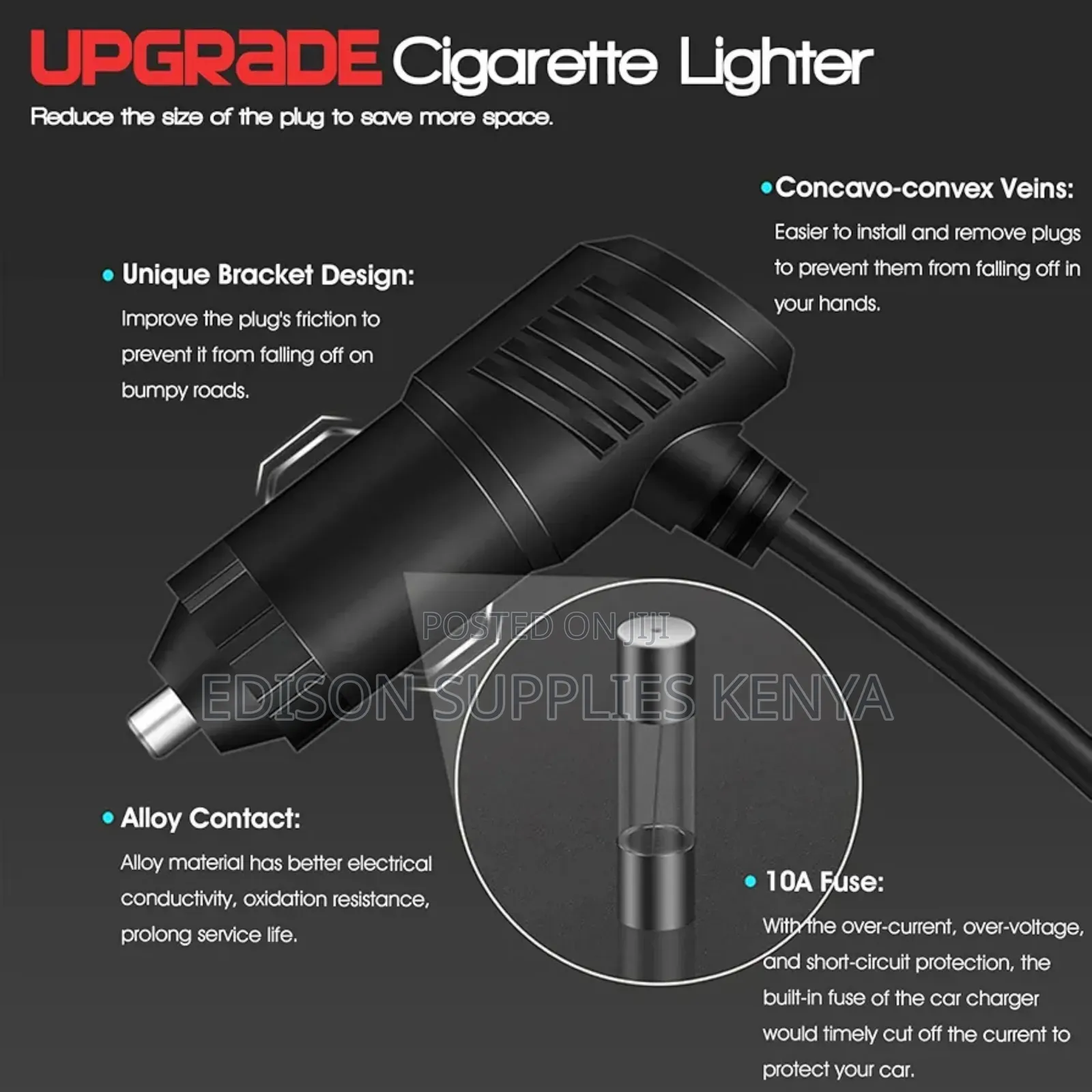 Car Power Inverter 3-Socket Car Cigarette Lighter Splitter Adapter
