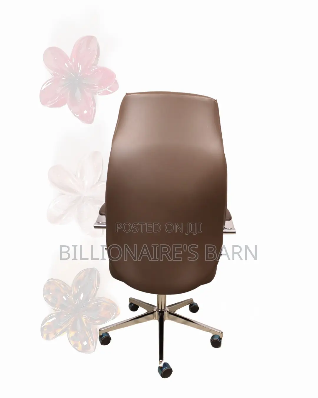 Brown Executive Office Chair | Boardroom-Ready Style | Chrome