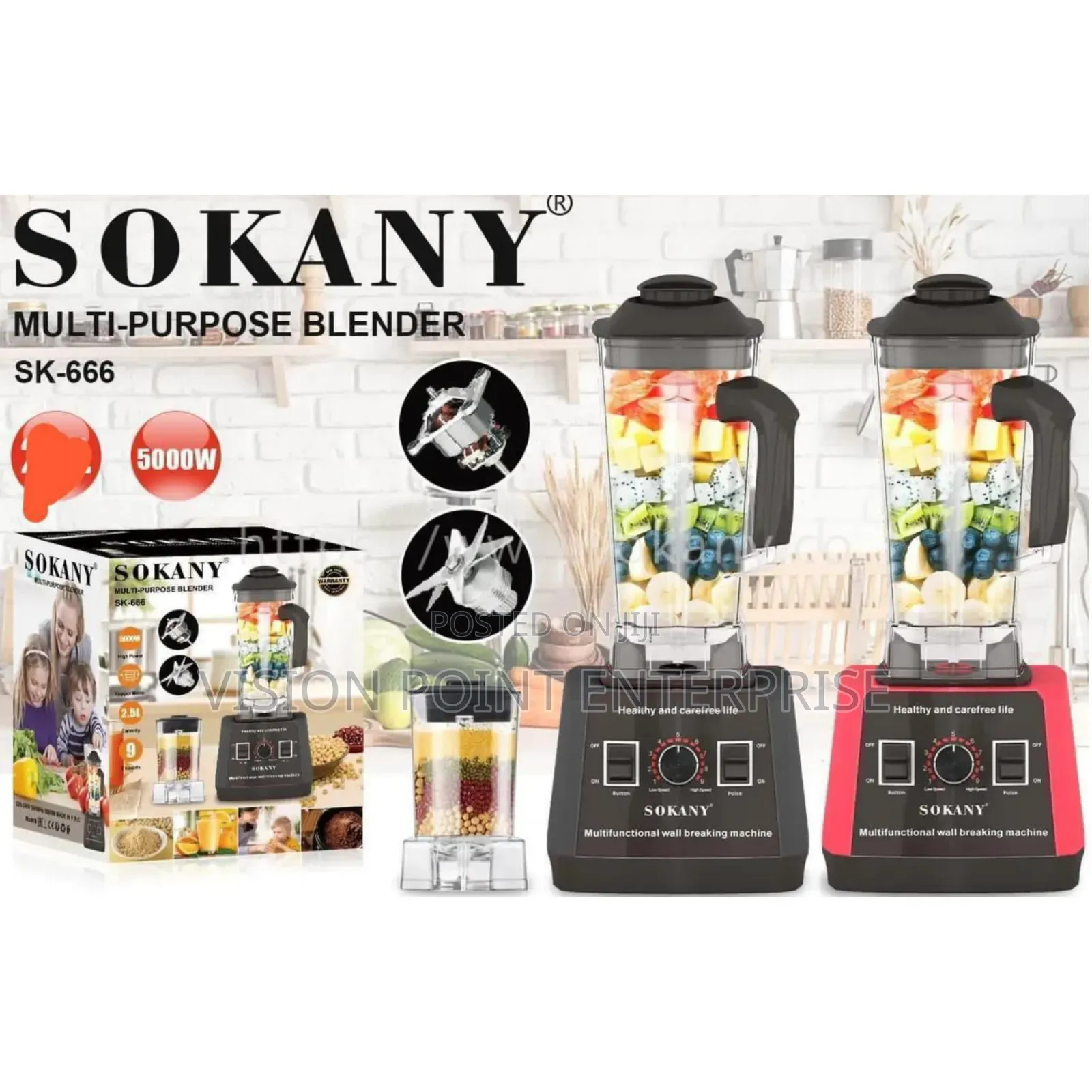 *2 in 1 Sokany Commercial Blender(Sk-666)