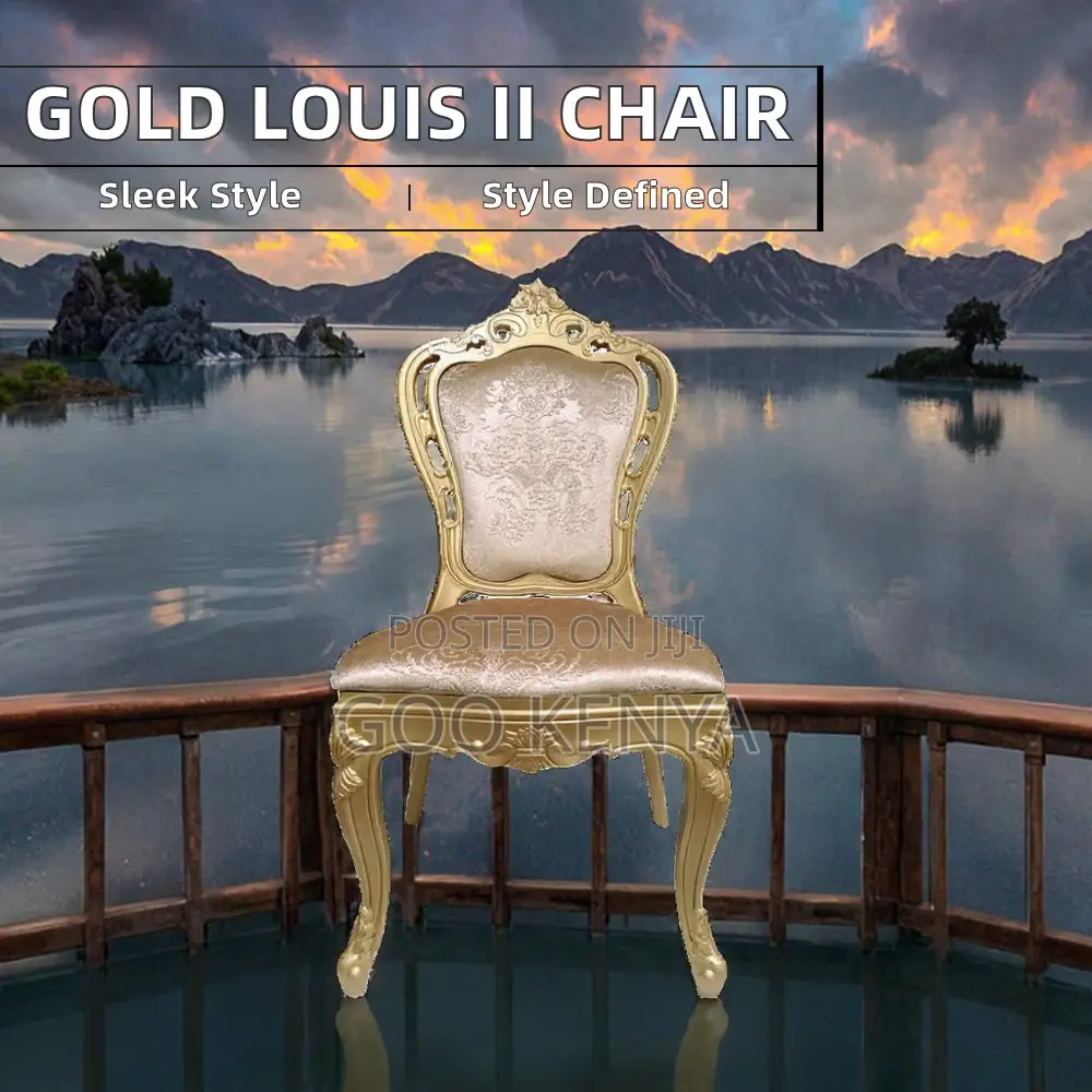 Home Chair; Fabric Wedding Chair With Gold Frame- Executive Design