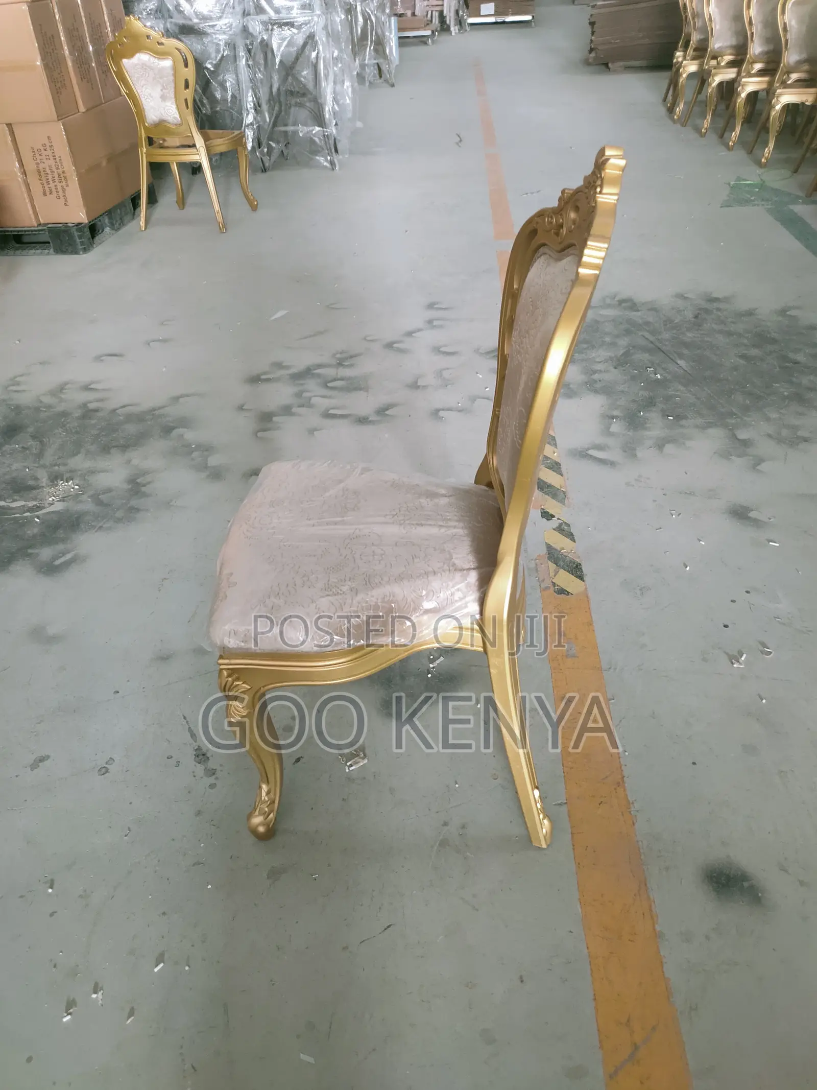 Home Chair; Fabric Wedding Chair With Gold Frame- Executive Design