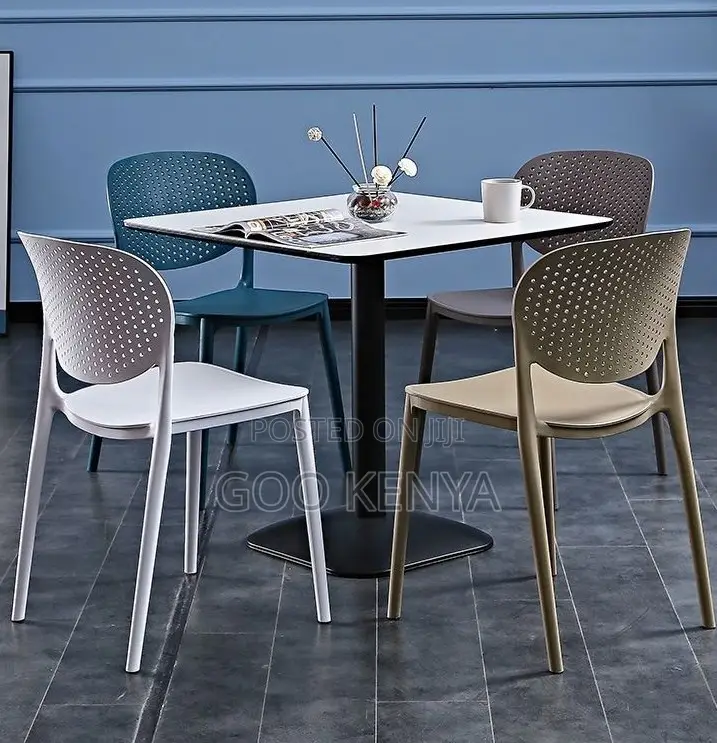 Home Chair; Rattan Design Plastic Out Dining Chair- Weather Resistant