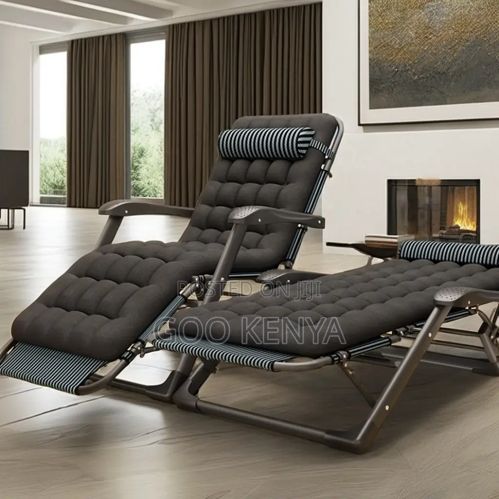 Home Chair;Heavy Fabric Cushion Folding Outdoor Reclining Home Day Bed