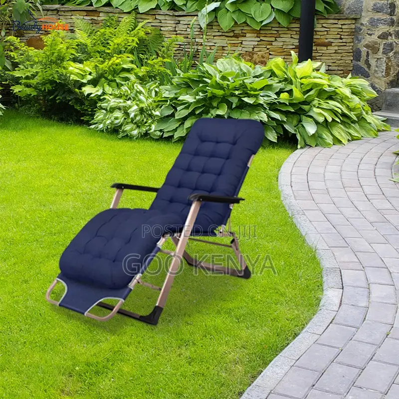 Home Chair;Heavy Fabric Cushion Folding Outdoor Reclining Home Day Bed