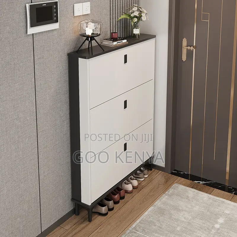 Home Shoe Rack; 3-drawer Wooden Home Shoe Rack