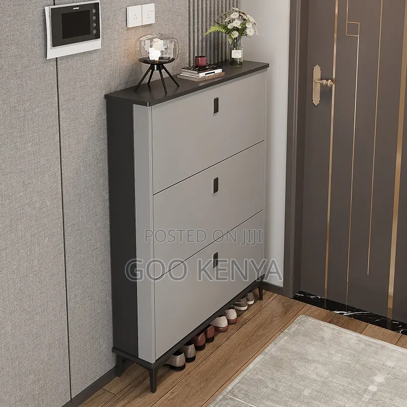 Home Shoe Rack; 3-drawer Wooden Home Shoe Rack