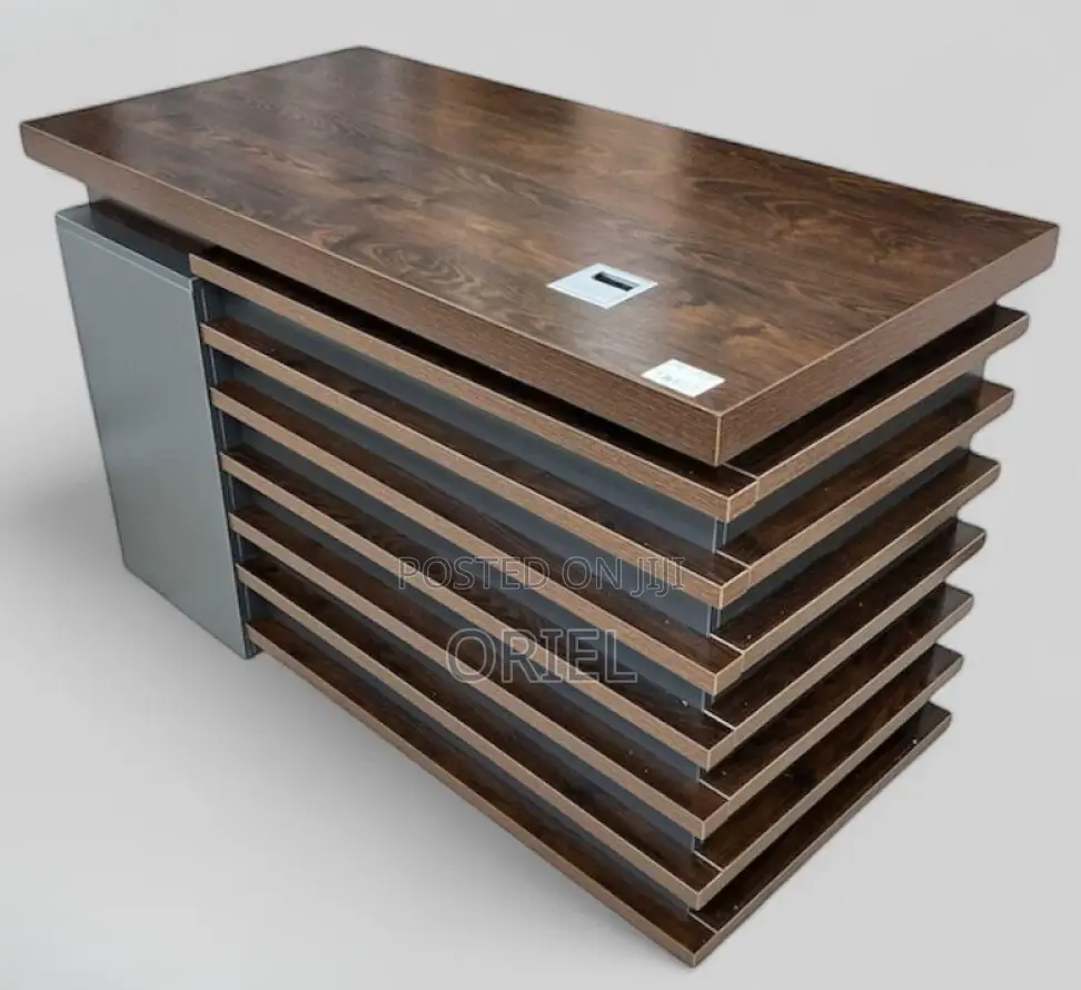 Office Desk; Executive Office Table in Dark Oak Finish