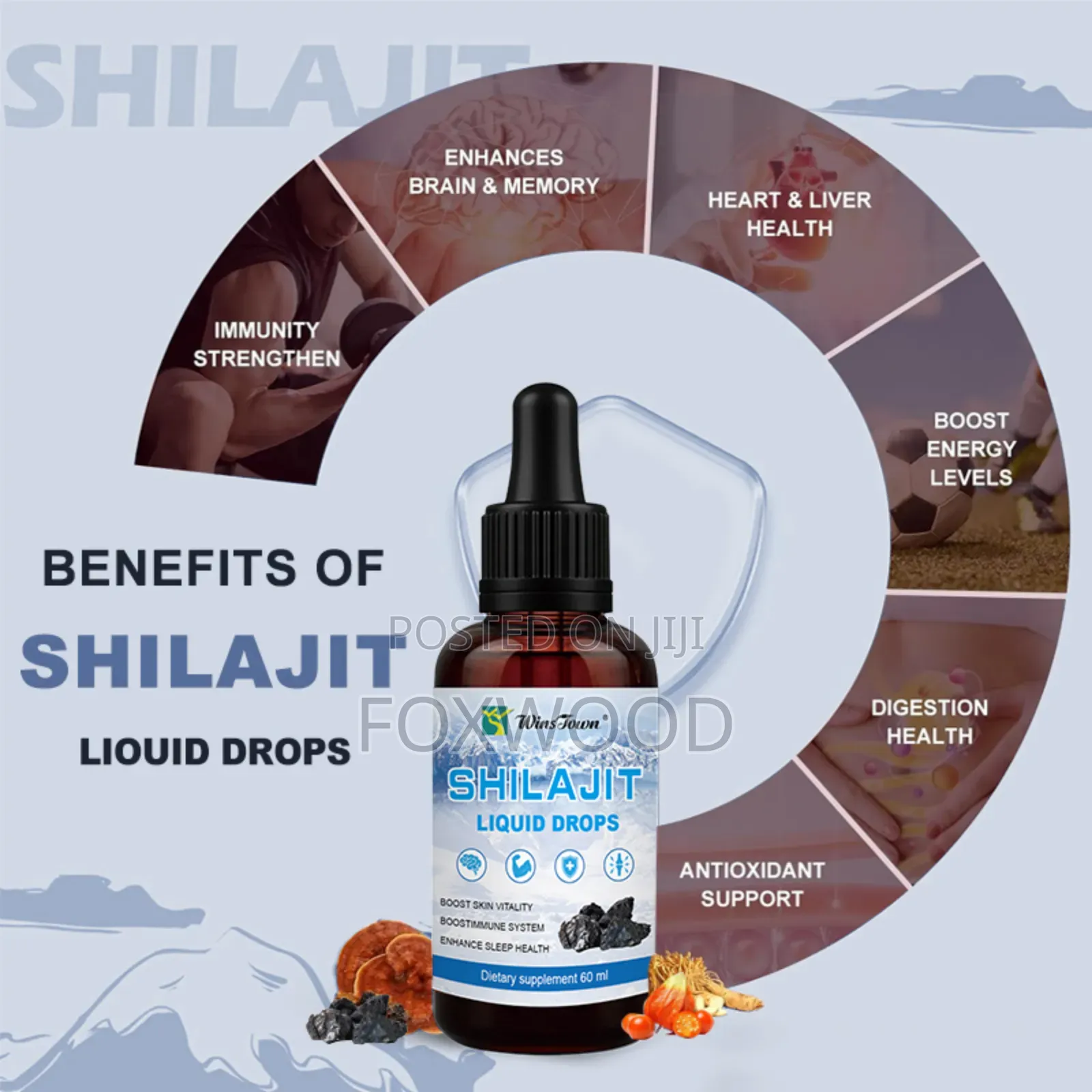 Shilajit Liquid Drops Dietary Supplement.