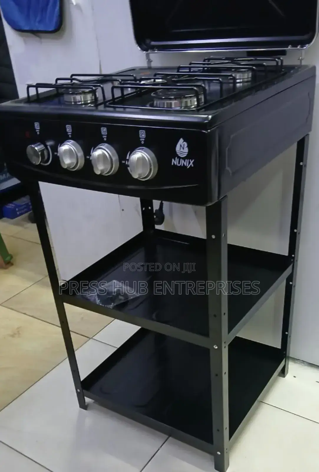 Nunix 3 Gas Burner + 1 Electric Plate Cooker"