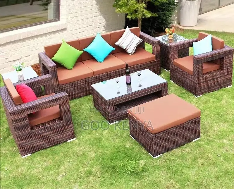 Home Sofa; Comfortable Rattan Outdoor Sofa With Soft Cushions