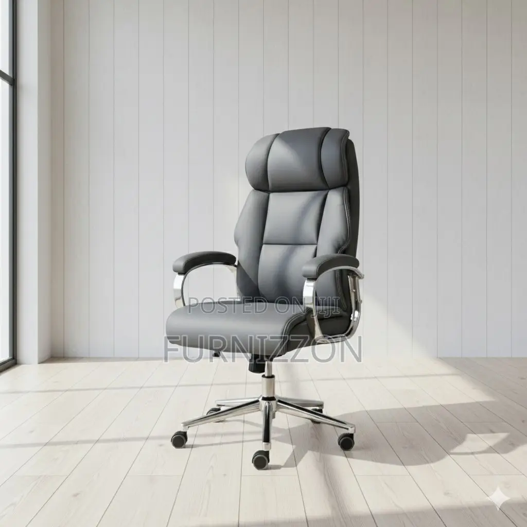 Comfortable Gray PVC Executive Office Chair