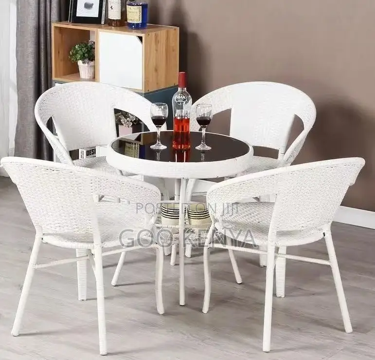 Home Dining Set;Elegant 4-seater Rattan Dining Set For Outdoor Comfort