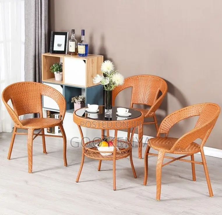 Home Dining Set;Elegant 4-seater Rattan Dining Set For Outdoor Comfort