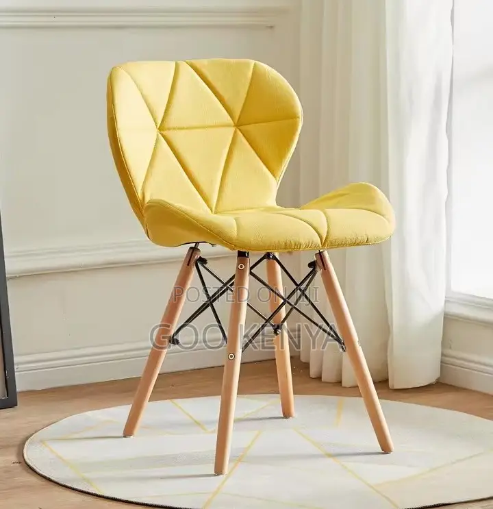 Home Chair; Dining Room Leather Eames Chair With Wood Legs