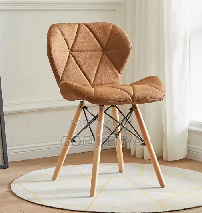 Home Chair; Dining Room Leather Eames Chair With Wood Legs