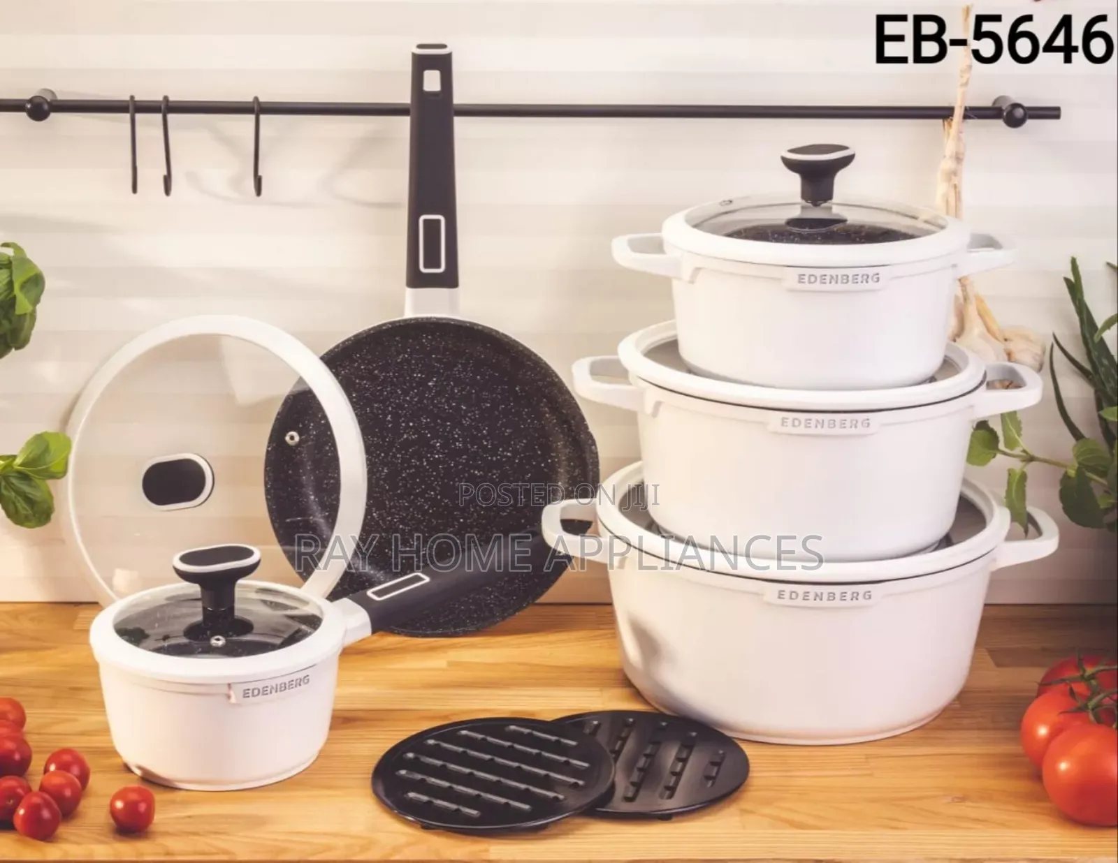 Edenburg 12pieces Nonstick Cookware Set(White)