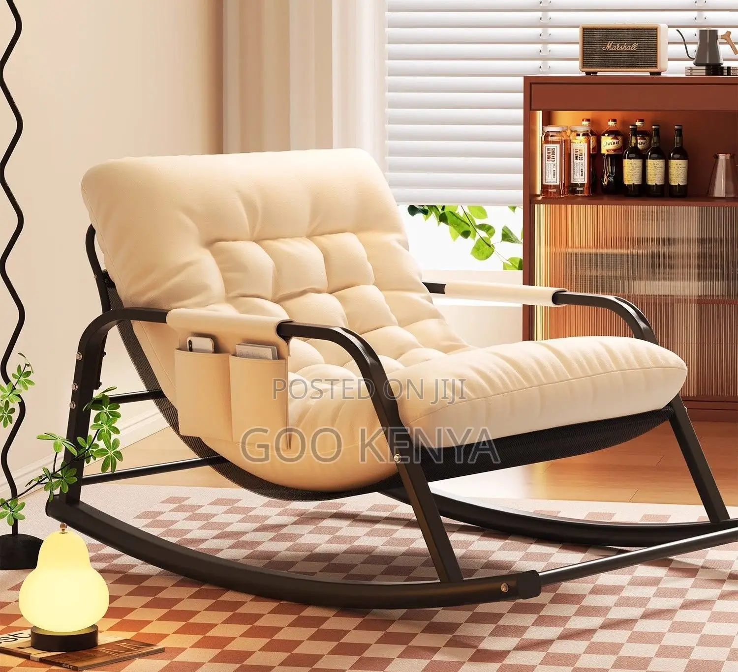 Home Chair; Double Fabric Rocking Chair For Living Room