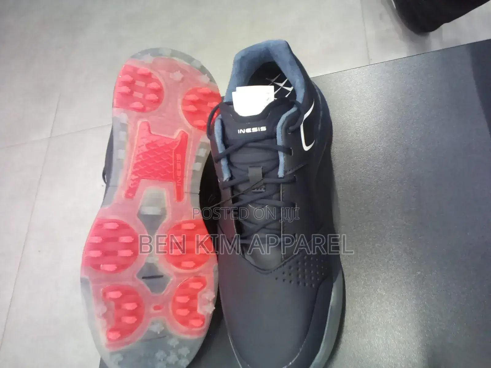 Navy Blue Water Proof Golf Shoes, Light Weight 760gms Rubber Spikes